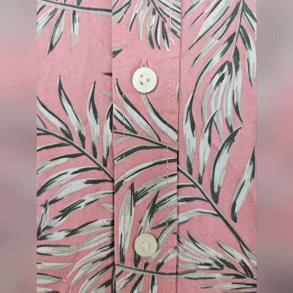 JACHS New York Men's Pink Red Tropical Hawaiian Short Sleeve Button-Up Shirt, S - Picture 5 of 9